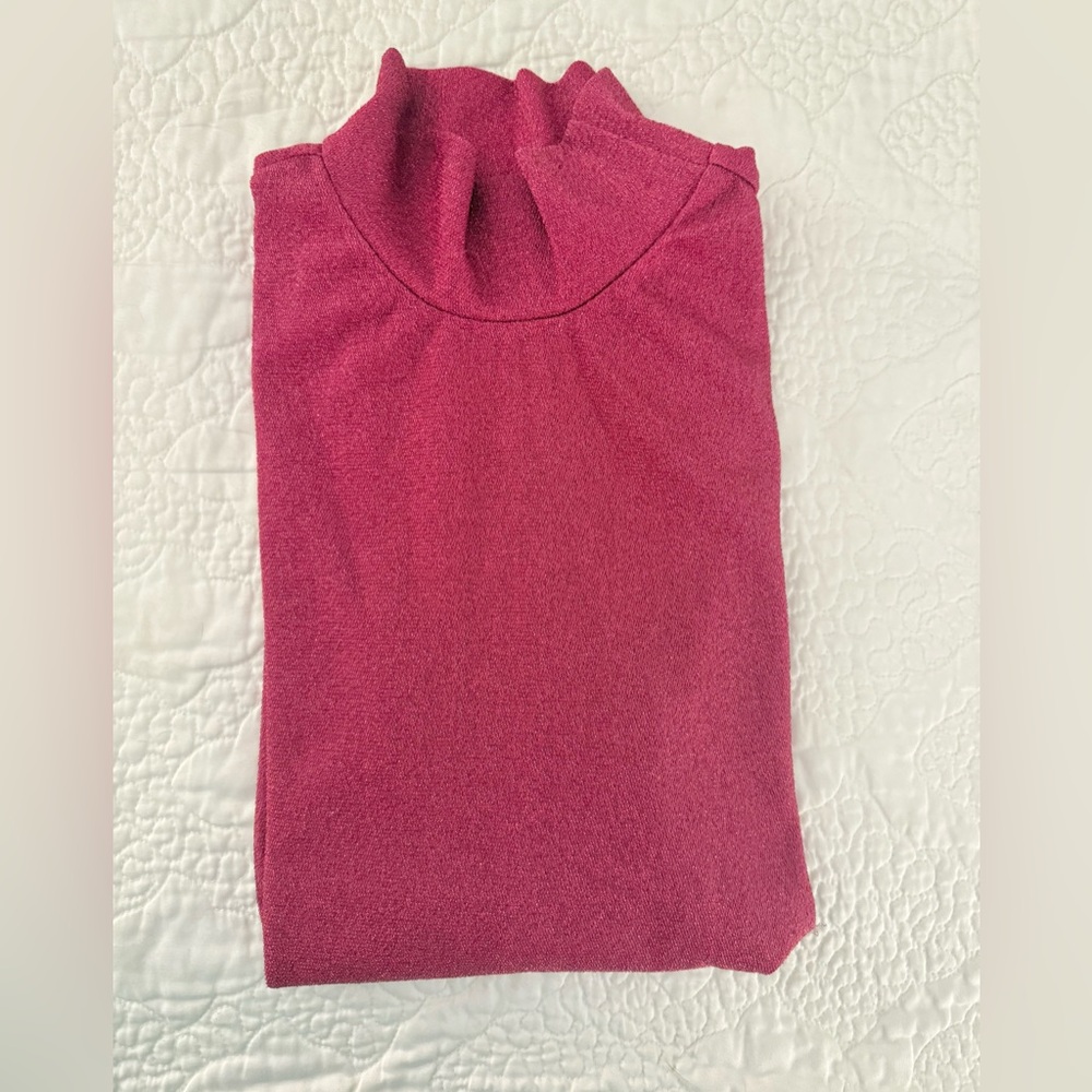 Tuckernuck Hyacinth House Pink Shimmer Elle Woods Turtleneck - Size Large - Picture 5 of 7